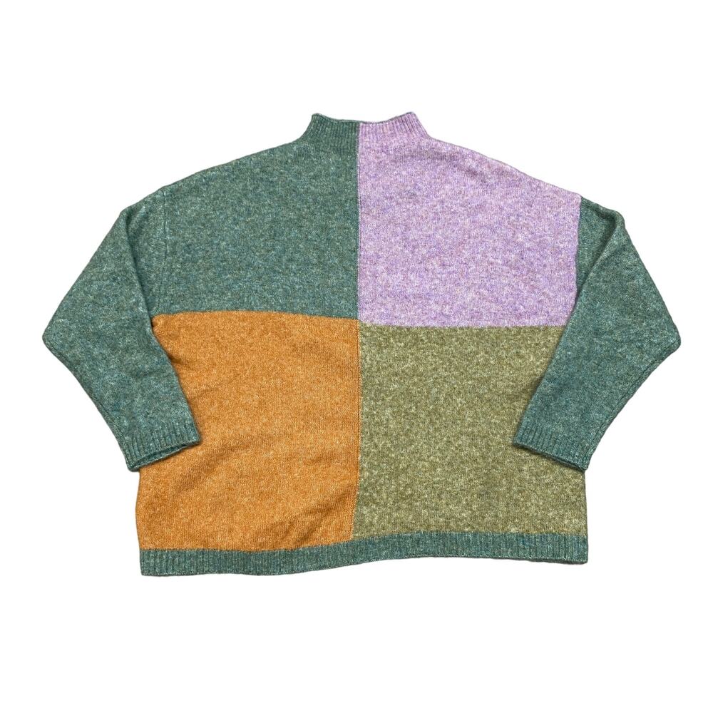 Indi & Cold Perkins Four Square Alpaca Wool Mock Neck Sweater Women's XS